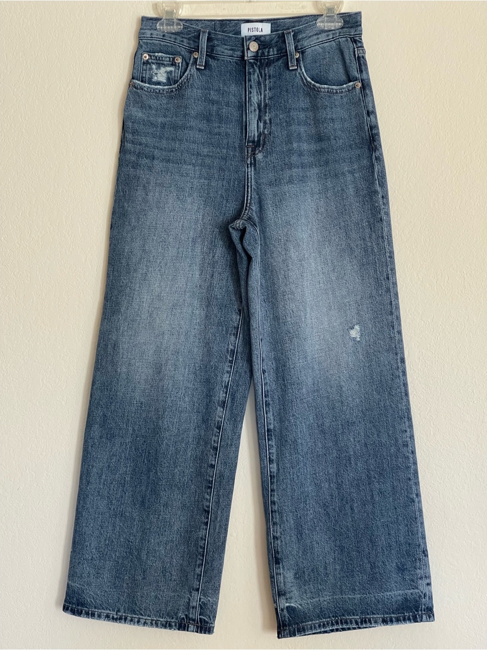 Pistola Loretta High Rise Wide Leg Ankle Jeans Seneca Wash Size 27